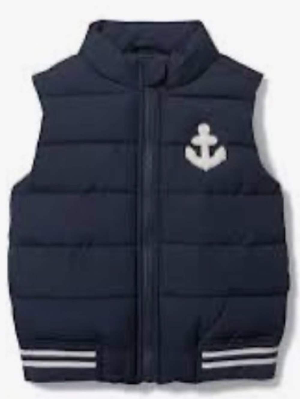 Janie and Jack Navy Puffer Vest with Anchor Patch